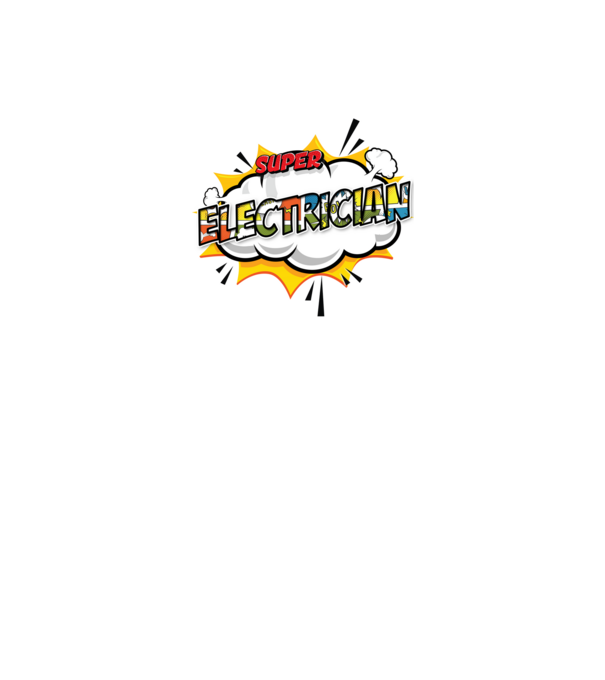 Super Electrician model alb pe tricou
