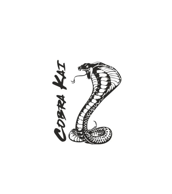 cobra kai black model alb pe tricou