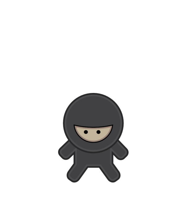 ninja model alb pe tricou