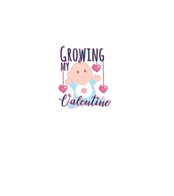 Growing my Valentine model alb pe tricou