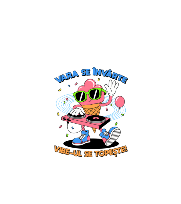 Vara se învârte model alb pe tricou