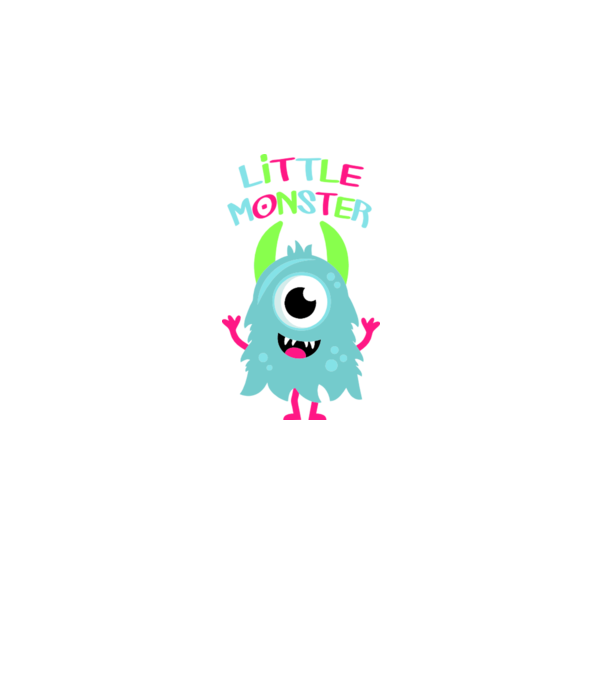 Little monster model alb pe tricou