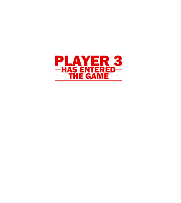 Player 3 entered the game model alb pe tricou