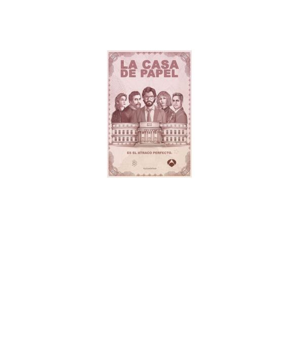 la casa de papel poster model negru pe tricou
