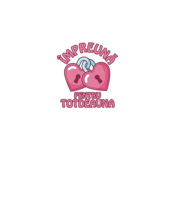 mpreună pentru totdeauna model alb pe tricou