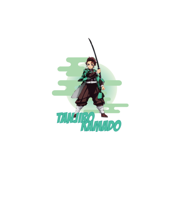 Demon Slayer Tanjiro model alb pe tricou