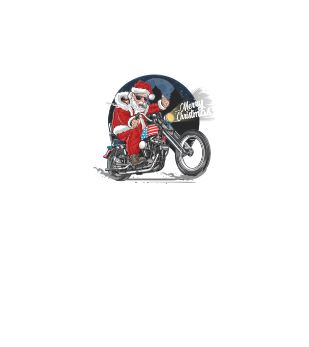 Santa Motocicletă Merry Christmas model negru pe tricou