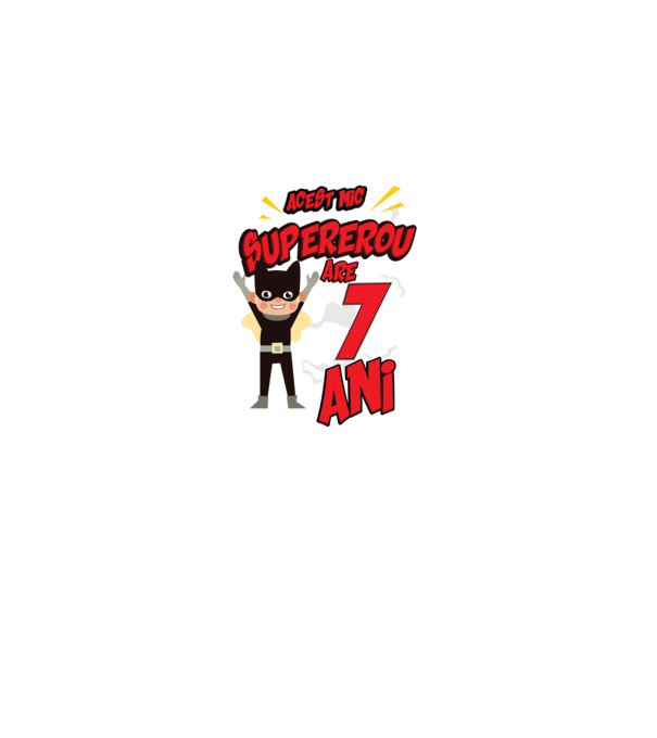 Acest mic supererou are 7 ani model negru pe tricou