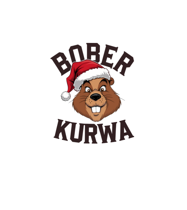 Bober kurwa xmas model alb pe tricou