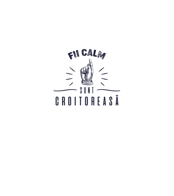 Fii calm, sunt croitoreasă model albastru deschis pe tricou