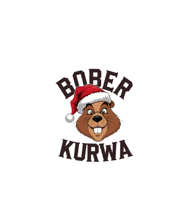 Bober kurwa xmas model alb pe tricou
