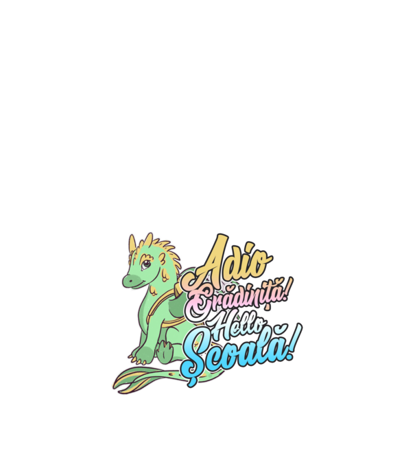 Adio grădiniță! Hello școală! model alb pe tricou