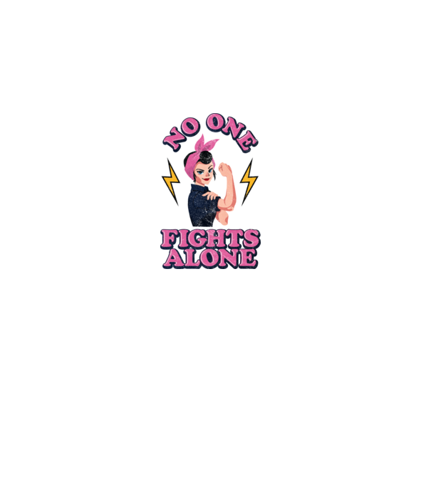 No one fights alone pinup texture model alb pe tricou