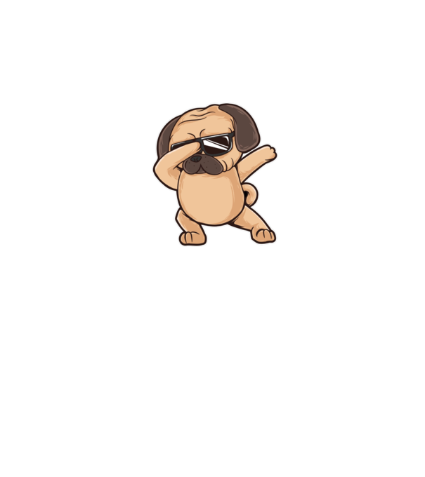 Mops DAB model gri pe tricou