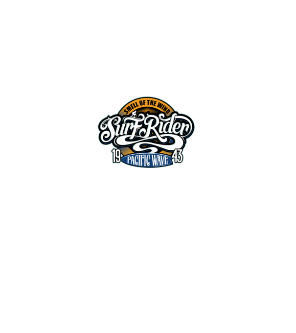 Surf Rider model negru pe tricou
