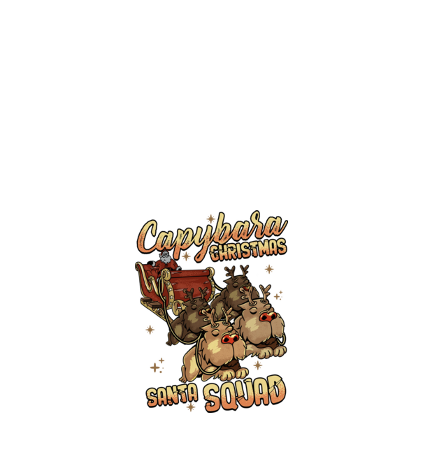 Capybara christmas santa squad model negru pe tricou