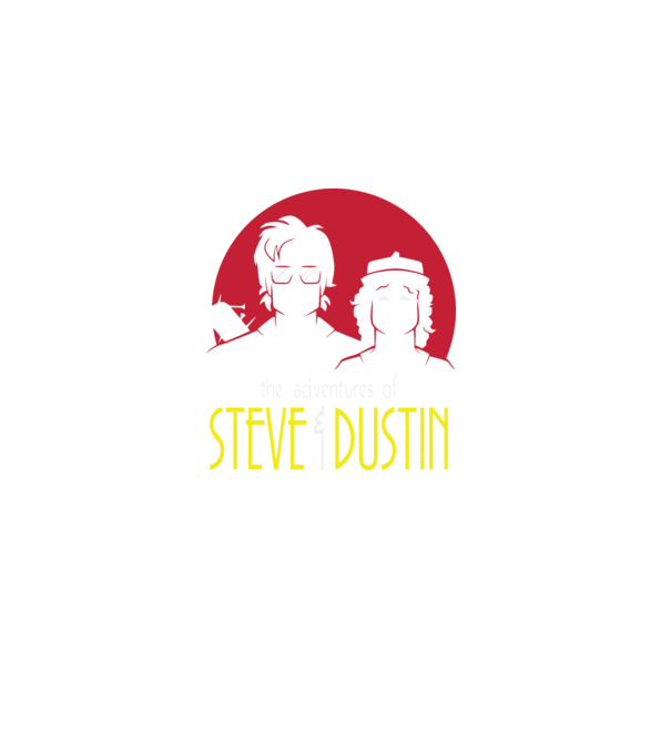 steve and dustin model negru pe tricou