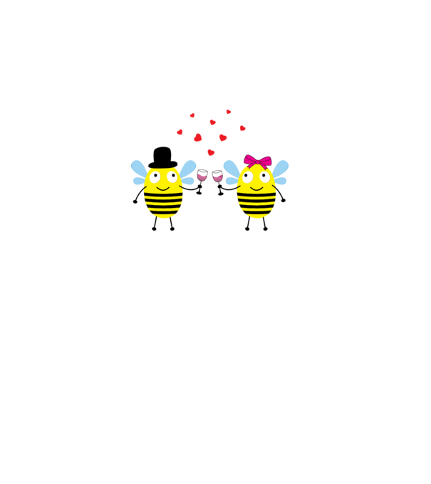 Bee Love model alb pe tricou