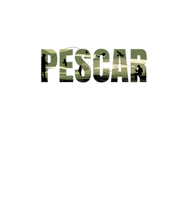 PESCAR model negru pe tricou
