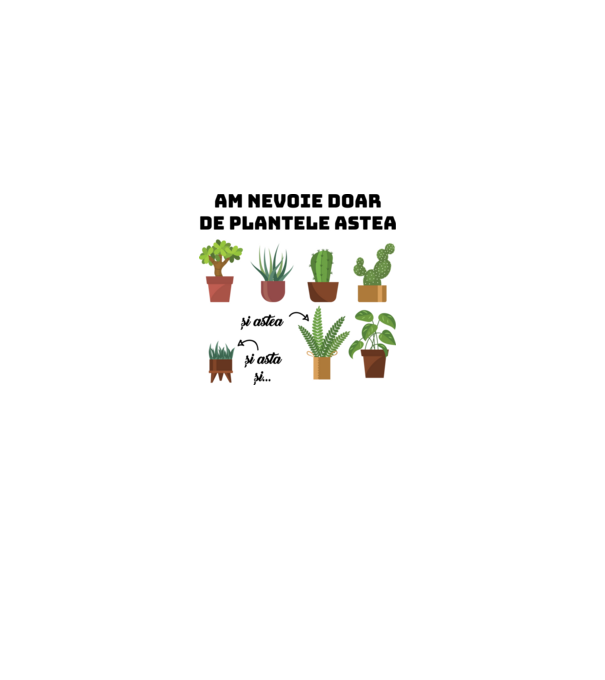 am nevoie doar de plantele astea model alb pe tricou