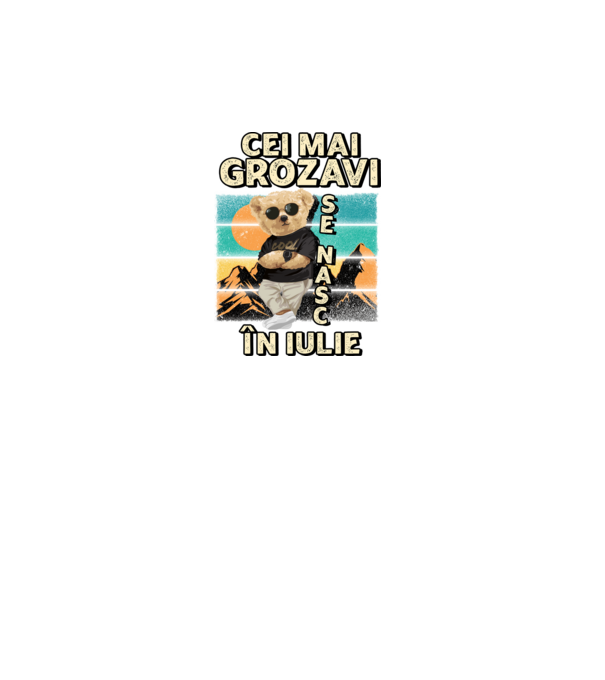 RETRO teddy IULIE model turcoaz pe tricou