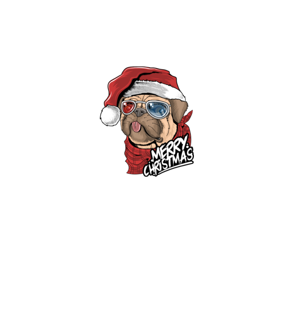 Merry Christmas Mopsz model gri pe tricou