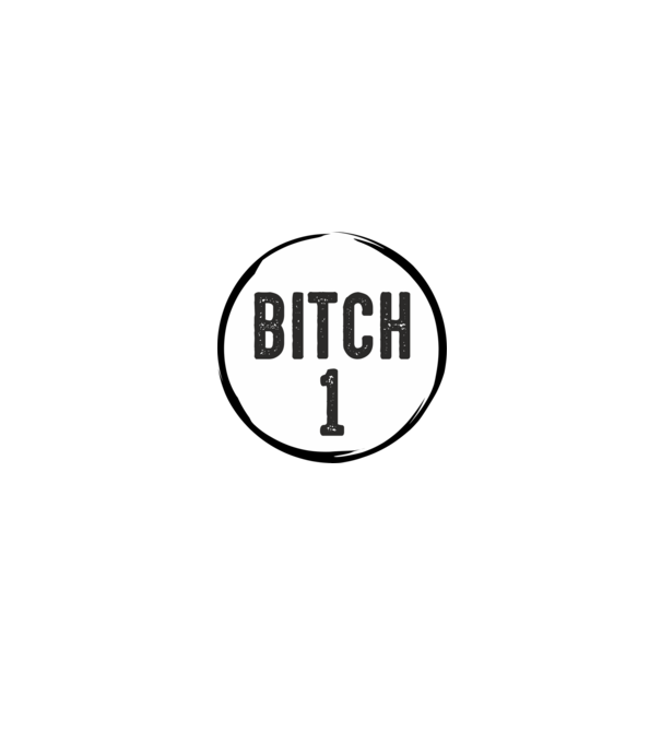 BITCH 1 model alb/roșu pe tricou
