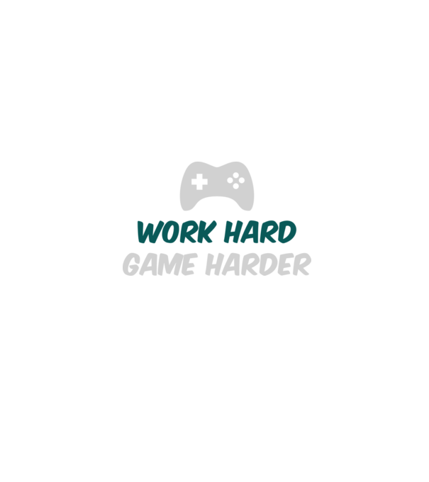 Work hard, game harder model negru pe tricou