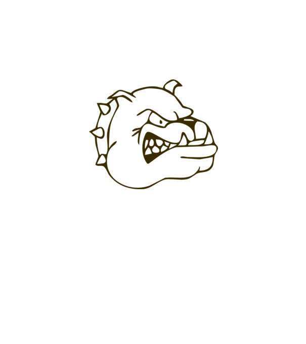 Bulldog model alb pe tricou