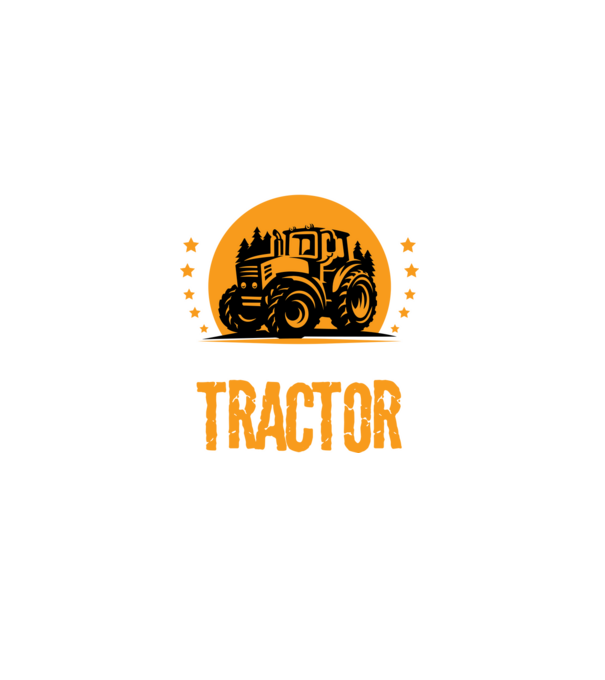 Bărbatul adevărat conduce un tractor model negru pe tricou