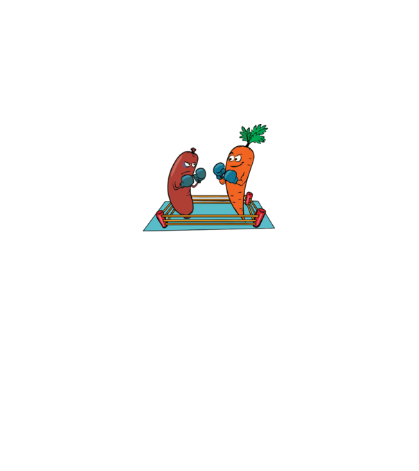 sausage vs carrot model gri pe tricou