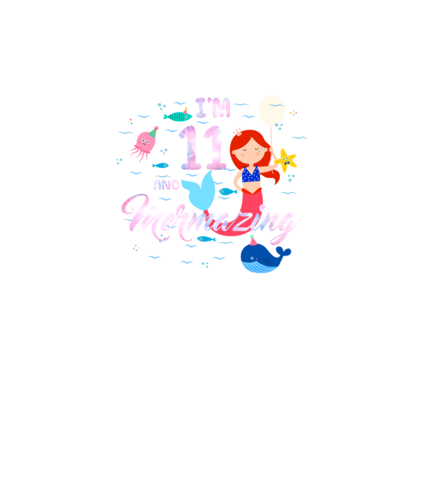 Mermazing Birthday 11 model turcoaz pe tricou