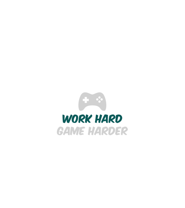 Work hard, game harder model negru pe tricou