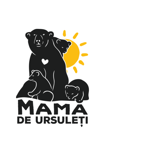 Mamă de ursuleți model negru pe tricou