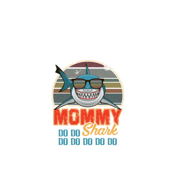 Mommy Shark model negru pe tricou