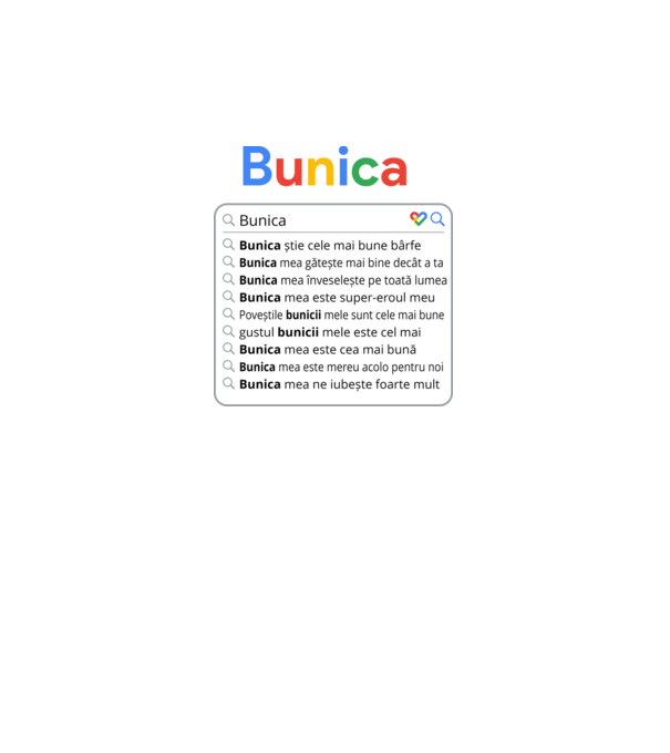 căutare Google Bunica model negru pe tricou
