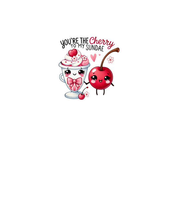 Cherry to my Sunday model alb pe tricou