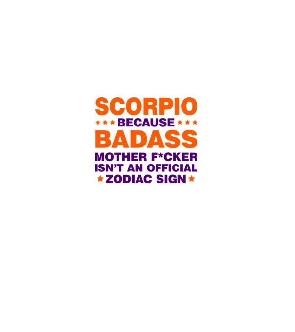 Badass zodiac SCORPIO model alb pe tricou