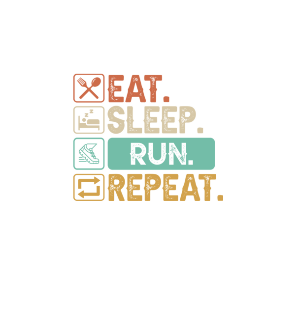 Eat Sleep Run Repeat model negru pe tricou