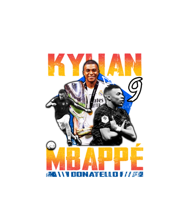 Mbappé tribute model alb pe tricou