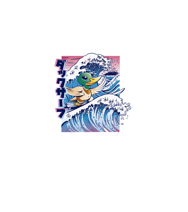 Surfer Duck model negru pe tricou
