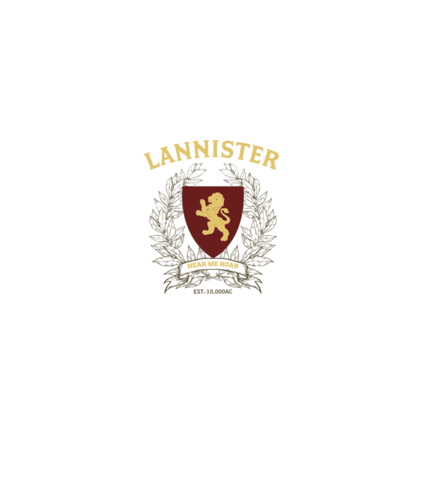 Lannister model alb pe tricou