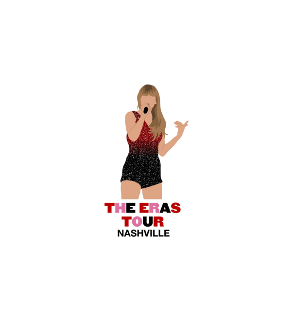 Taylor Swift The Eras Tour Nashville model alb pe tricou