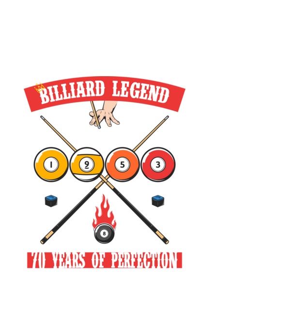 Billiard legend born in 1953 model alb pe tricou