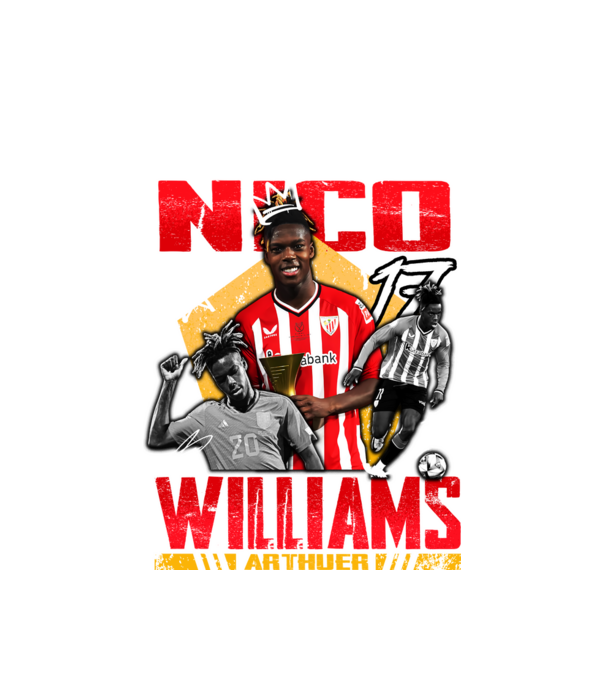 Nico Williams tribute model alb pe tricou