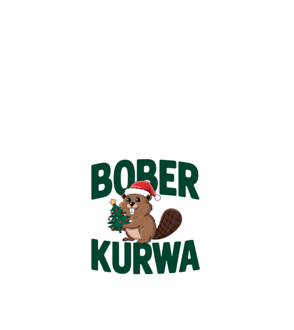 Bober kurwa xmas model alb pe tricou