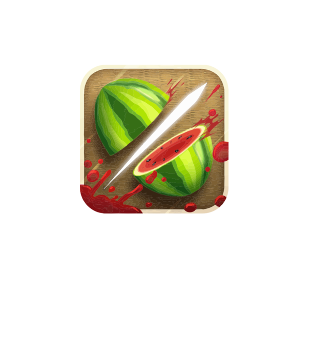 Fruit Ninja Icon model alb pe tricou