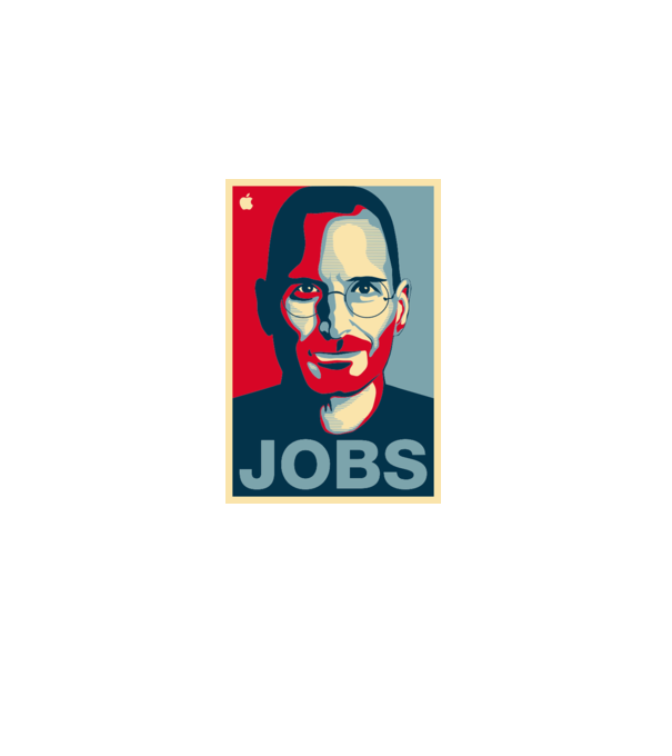 Jobs pop art model alb pe tricou
