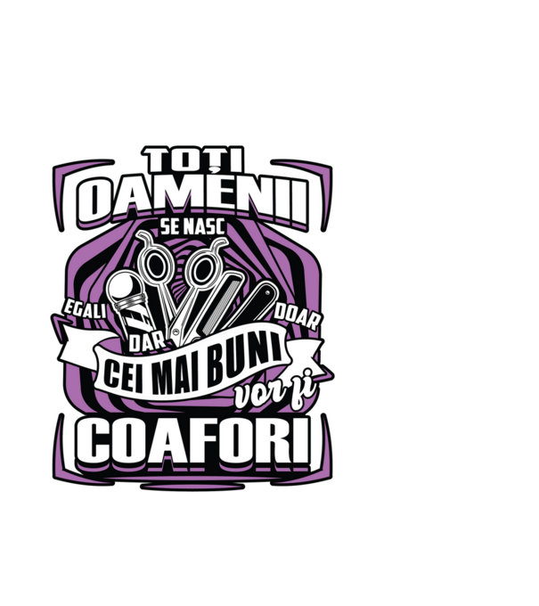 Toți oamenii coafori model alb pe tricou