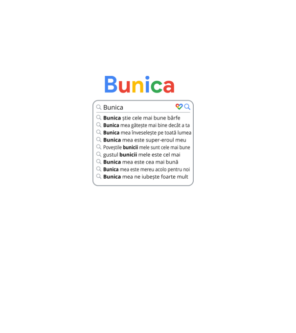 căutare Google Bunica model negru pe tricou